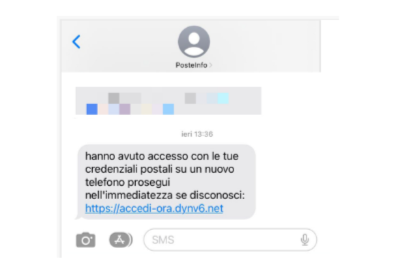 Esempio di attacco SMiShing
